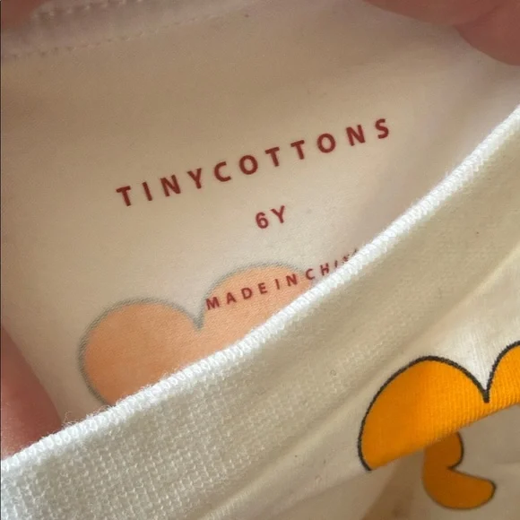 Kids White Tee with Orange Heart Print - Picture 2 of 4